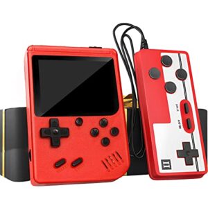 handheld game console , 400 handheld classic games, 3 inch lcd screen and additional controller, portable retro game console, retro handheld game console supports for connecting tv & two players (red)