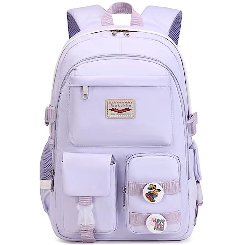 Makukke School Backpacks for Teen Girls - Laptop Backpacks 15.6 Inch College Cute Bookbag Anti Theft Women Casual Daypack,Purple Backpack