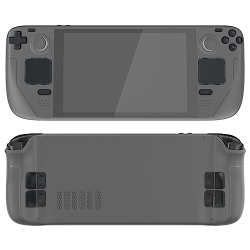 eXtremeRate Clear Slate Black Replacement Full Set Buttons for Steam Deck, DIY Custom ABXY D-pad Trackpad Bumpers Triggers Buttons for Steam Deck Handheld Console - Console NOT Included