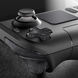 eXtremeRate Clear Slate Black Replacement Full Set Buttons for Steam Deck, DIY Custom ABXY D-pad Trackpad Bumpers Triggers Buttons for Steam Deck Handheld Console - Console NOT Included