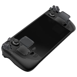 eXtremeRate Clear Slate Black Replacement Full Set Buttons for Steam Deck, DIY Custom ABXY D-pad Trackpad Bumpers Triggers Buttons for Steam Deck Handheld Console - Console NOT Included