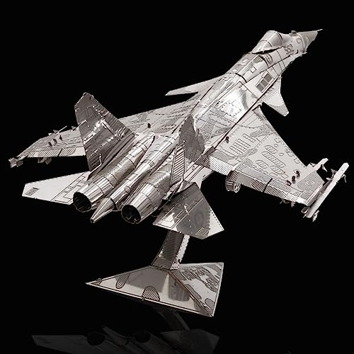 JOMIOD 3D Metal Model Kits, J20 Jet Military Airplane Model Building Kits for Teens Men Hobbies Toys, 3D Metal Puzzle for Adults DIY Brain Teaser Puzzles, Great Birthday Gifts (J-15)