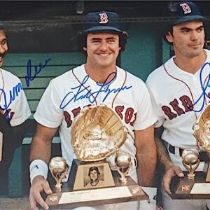 Boston Baseball Jim Rice, Fred Lynn, And Dwight Evans, Hand Signed 12x18 Frame