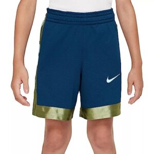 nike boy's dry shorts elite stripe shorts (little kids/big kids) (valerian blue/alligator/mint foam, x-large)