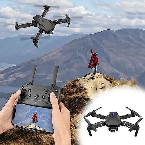 Drone Dual Camera Aerial Hd 4k Quadcopter Toy, Suitable For Adults, Folding Radio Controlled Aircraft,Follow Me, Brushless Motors, Circular Flight, Waypoint Flight, Altitude Hold, Headless Mode, (Three batteries)