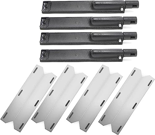 Hongso Gas Grill Parts Replacement for Jenn Air 720-0062, 720-0101, 720-0171, Nexgrill 720-0061 Stainless Steel Heat Plates and Cast Iron Burner Repair Kit