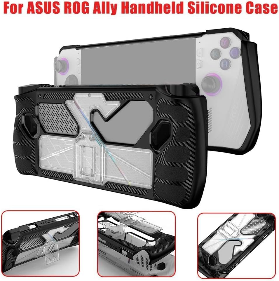 T Tersely Protective Case for ASUS ROG Ally 2023 with Built-in Kickstand,Grip Cover with Shock-Absorption and Anti-Scratch Design Cover Accessories Compatible with ROG Ally