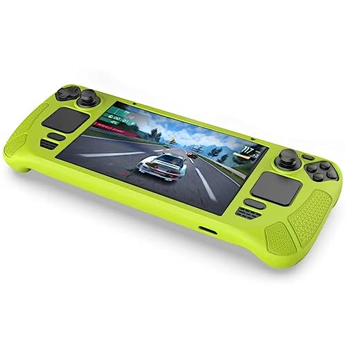 Protective Case for Steam Deck,Silicone Cover Skin Shell with Kickstand for Game Console,Game Host Protector Accessories,Shock Absorption and Scratch Resistant Design (Yellow)