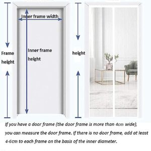 Mesh Door Screen with Magnets Heavy Duty Screen Door mesh Magnetic Screen Door Screen Door Mosquito Door net Magnetic (W x L:95x210cm(37×82inch),Striped Gray)