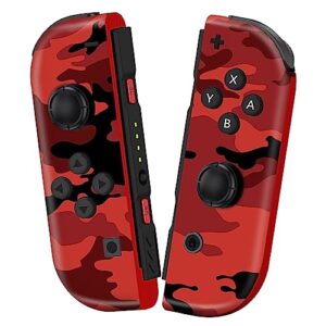 swctim joypad controller for nintendo switch,switch controllers joypad supports screenshot/wake-up function/motion control/dual vibration，left right joypad replacement for switch/lite/oled(camo red)