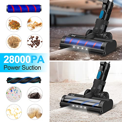 INSE Cordless Vacuum Cleaner, 28Kpa 300W Brushless Stick Vacuum with 2 Batteries, Up to 90min Runtime, 10-in-1 Powerful Rechargeable Lightweight Cordless Vacuum for Carpet Hard Floor Pet Hair, S6P Pro