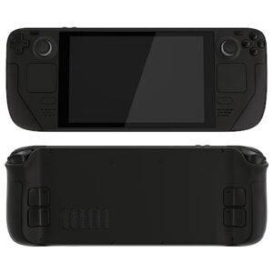 eXtremeRate Black Soft Touch Custom Faceplate Back Plate Shell for Steam Deck, Handheld Console Replacement Housing Case, DIY Full Set Shell with Buttons for Steam Deck Console - Console NOT Included