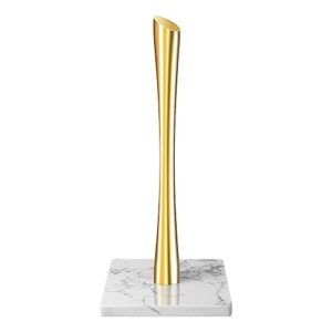 welisya marble paper towel holder gold countertop,standing kitchen paper towel holder roll holder- for kitchen bathroom countertop, standard paper towel holder (with marble base)
