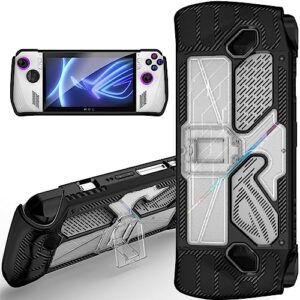 miimall compatible for rog ally case, shock-absorption anti-slip&scratch slim cover with kickstand military grade protector case for asus rog ally handheld game 2023 accessories-black