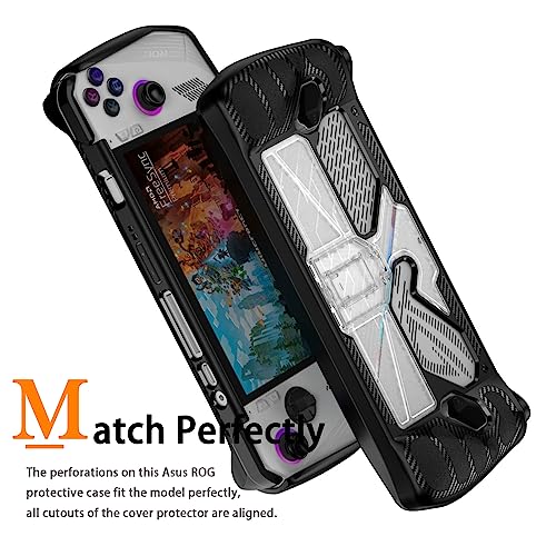 Miimall Compatible for ROG Ally Case, Shock-Absorption Anti-Slip&Scratch Slim Cover with Kickstand Military Grade Protector Case for Asus ROG Ally Handheld Game 2023 Accessories-Black