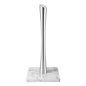 welisya marble paper towel holder silver countertop,standing kitchen paper towel holder roll holder- for kitchen bathroom countertop, standard paper towel holder (with marble base)