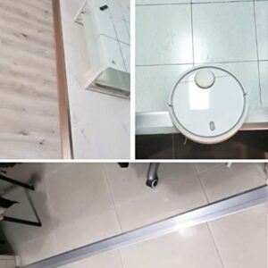 Aluminum Alloy Transition Strip Threshold for Bathroom Door/Exterior Door,Carpet to Laminate Edge Trim Strip,Smooth Transition (Color : Silver)