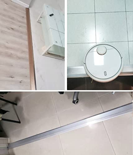 Aluminum Alloy Transition Strip Threshold for Bathroom Door/Exterior Door,Carpet to Laminate Edge Trim Strip,Smooth Transition (Color : Silver)