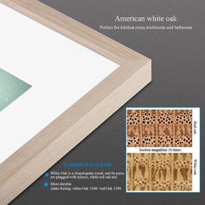 11x14 Picture Frame, 11 x 14 White Oak Wood Pictures Frame with Tempered Glass, 11"x14" Solid Wood Frames with Mat for 8x10 Pictures for Wall Art Photo and Prints Posters Home Décor Gifts, 1 pack