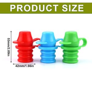 3pcs Silicone Water Bottle Top Spouts, No Spill Baby Food Pouch Toppers Softsip Food Pouch Tops Squeeze Pouch Topper Bottles Top Spout Adapter for Most Bottles Kids Adults (3 Colors)