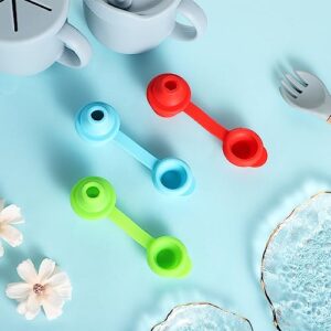 3pcs Silicone Water Bottle Top Spouts, No Spill Baby Food Pouch Toppers Softsip Food Pouch Tops Squeeze Pouch Topper Bottles Top Spout Adapter for Most Bottles Kids Adults (3 Colors)