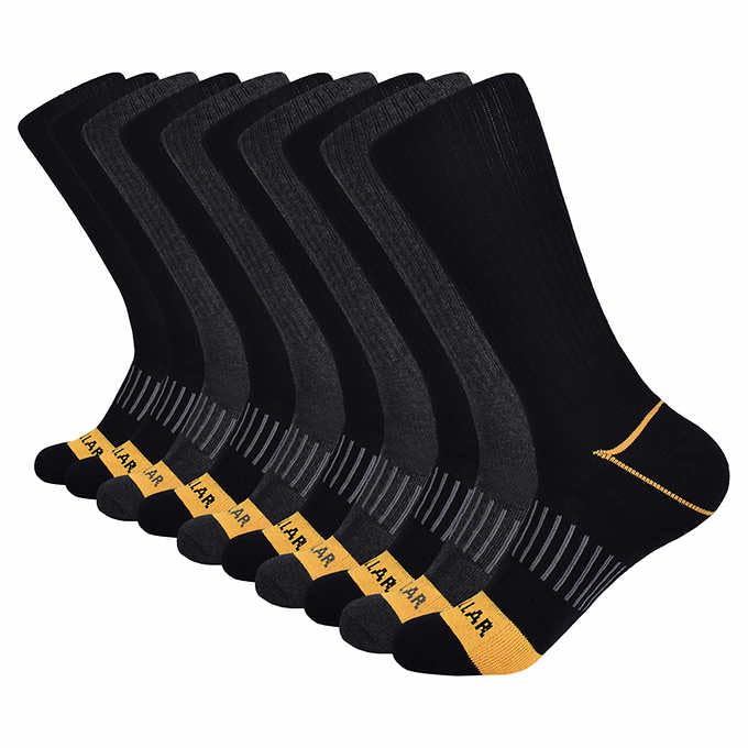 Caterpillar performance crew length socks 10 pack mens shoe size 8-12