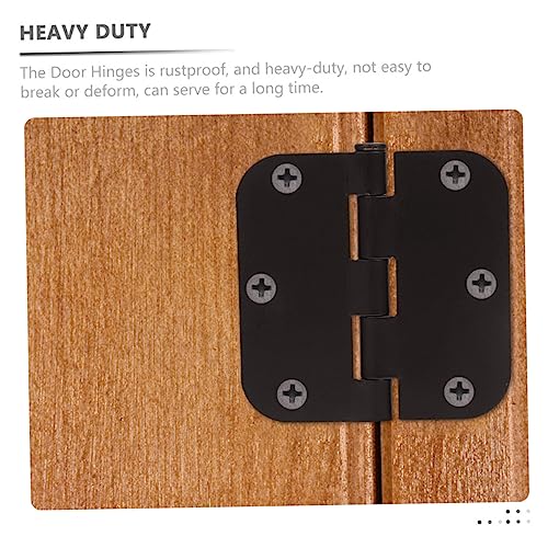 Cabinet Hinges 6pcs Swing Iron Hinge Corner Exterior Door Hinges Heavy Duty Hinge Bathroom Door Hinges Metal Hinges Interior Door Hinge Black Cupboard 8r Iron Hinge