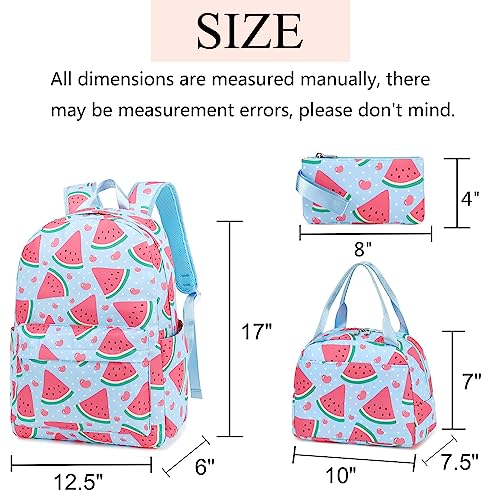 LOIDOU Backpack for Teen Girls Bookbags School Backpack with Lunch Box and Pencil Case 3 in 1 School Bags Set