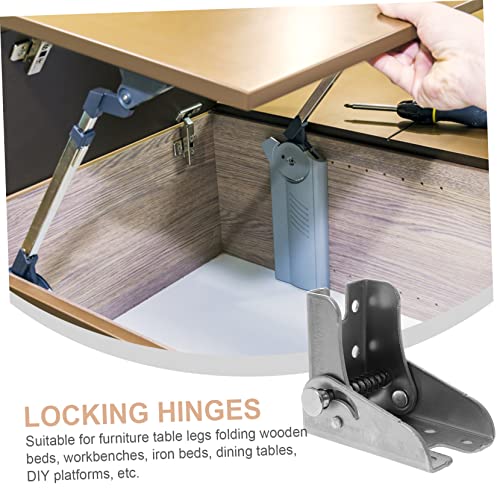 Uonlytech 4pcs Folding Table Hinge Folding Table Legs Folding Workbench Door Hinge Door Closer Hinge Automatic Door Closer Hinge Exterior Door Hinges Self Closing Hinges Spring Door Hinge