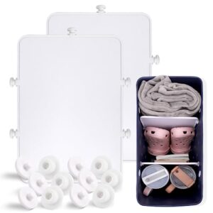 baborui 2 pack divider tray for bogg bag, upgraded 16pcs buttons inserts tray for bogg bag accessories compatible with large simply southern/bogg bag original x large (white)