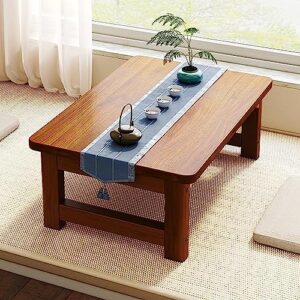 japanese floor table with folding legs, antique wooden coffee table, tatami tea table laptop table, vintage low table for sitting on the floor accent furniture