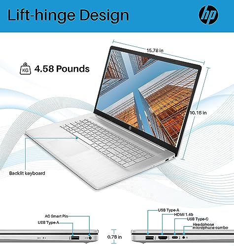 HP 2023 Newest 17.3" HD Touchscreen Laptop, for Business and Students, AMD Ryzen 5 7530U (Beats i7-1165G7), 16GB RAM, 1TB SSD, AMD Radeon Graphics, Wi-Fi 6, Bluetooth, Webcam, Windows 11 Home