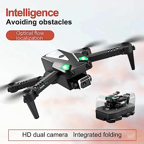 Drone with 1080P HD Dual Camera, WiFi FPV Live Video Real-Time Transmission, Headless Mode, Altitude Hold, RC Quadcopter Foldable Drones Gifts for Boys Girls #