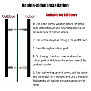 Modern Sliding Glass Door Handle for Office/Shower/Hotel, Stainless Steel Small Entry Door Handle, Barn Door Handles, Back-to-Back Model (Color : Rose Gold) (Black) (Black)