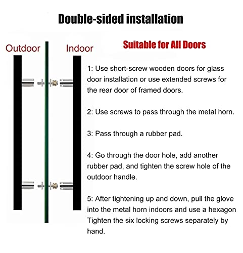 Modern Sliding Glass Door Handle for Office/Shower/Hotel, Stainless Steel Small Entry Door Handle, Barn Door Handles, Back-to-Back Model (Color : Rose Gold) (Black) (Black)