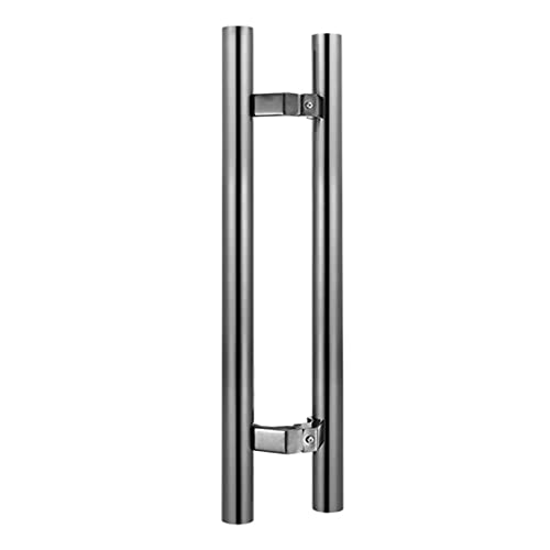 Contemporary Interior Exterior Front Door Handle, Glass Shower Push Pull Door Handle, Heavy Duty Sliding Barn Door Handles, Double Sided, 24/31/39/47/59 Inch Long (Brushed Black 50cm/19.7in)