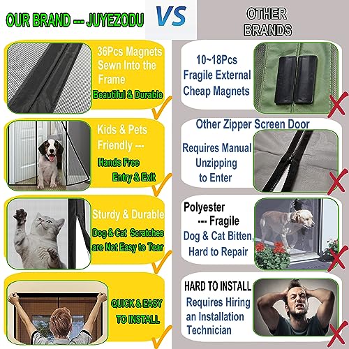 Magnetic Garage Screen Door for 2 Car Garage 19x9ft, Durable Heavy Duty Fiberglass Screen Mesh, Doors Screen with Magnets for Double Garage Doors Breathable, Easy Install, Pass-Through (Black, 19x9)