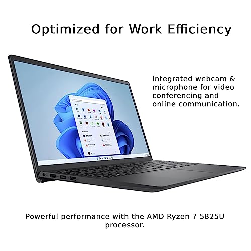 Dell 2022 Inspiron 15 i3000-3525 15.6" FHD Multifunctional Laptop, AMD Ryzen 7 5825U, AMD Radeon Graphics, 16GB DDR4 RAM, 512GB PCIe SSD, Backlit Keyboard, HD Webcam, Win 11 Pro, Black.