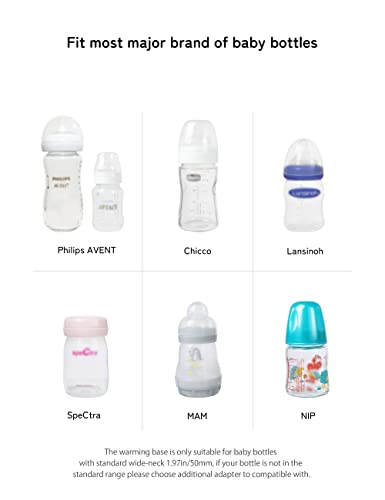 MOMSSY Portable Bottle Warmer, Baby Bottle Warmer for Breastmilk Formula, Smart Temperature Setting with Auto Shut-Off, Travel Bottle Warmer for Baby Brew, Milk Warmer USB Rechargeable Cordless White