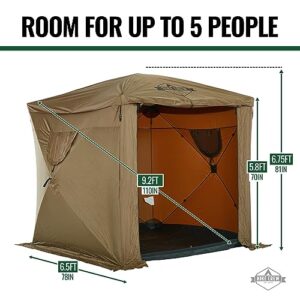 Hike Crew 6.5’ x 6.5’ Enclosed Waterproof Pop-Up Gazebo Tent | 4-Sided Outdoor Canopy Shelter w/Built-In Floor, Screened Roof & Cover, Built-In Awning, Stakes, Ropes & Carry Bag | UV Resistant SPF 50+