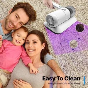 Cordless Bed Vacuum Cleaner with 2PCS HEPA Filter 12KPa Suction Handheld Mattress Vacuum Cleaner for Bed Sheet Pillow Couch pet Hair and Carpets (Upgraded)