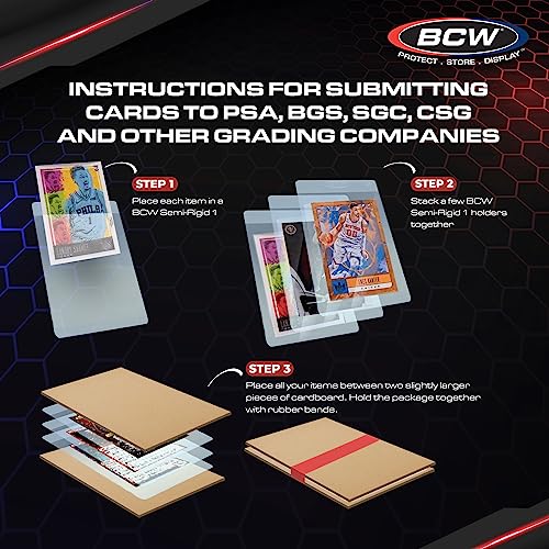 BCW SR1 Grading Submission Sleeves for PSA | Save & Grade Your Cards | Semi Rigid Card Holder 200ct