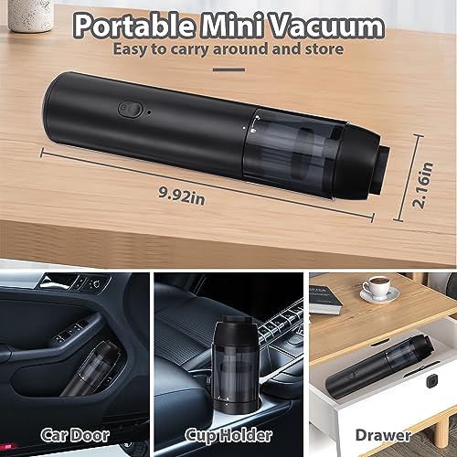 Biupky Car Vacuum Cleaner High Power 12000PA, Handheld Vacuum Cleaners Cordless for Home, Car Vacuum Portable Hand Vacuum Cordless Rechargeable for Home Pet Hair Office