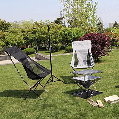 75 75PAI Ultralight High Back Folding Camping Chair, Waterproof All Aluminum Frame Lawn Chair, Portable Beach Chair with Storage Bag for Hiking Beach Fishing Outdoor, Silver