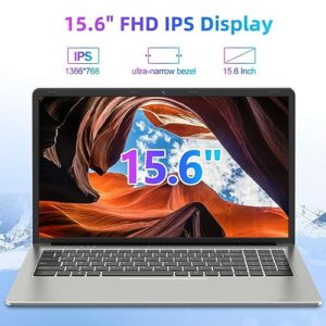 SGIN 15.6 Inch Laptop, 4GB DDR4 128GB SSD, Intel Celeron J4105 Quad-Core Processor, Windows 11 Laptop with IPS FHD Display, 2.4/5.0G WiFi, Bluetooth4.2, USB 3.0 *2, Type-C, Expandable Storage 512GB TF