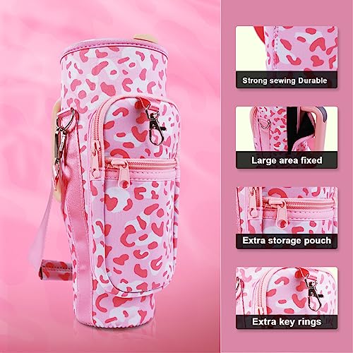 MLKSI Cup Bag for Stanley 40oz Tumbler with Handle, Insulated Sleeve Water Bottle Carrier Bag with Adjustable Shoulder Strap for Stanley Tumbler Accessories Stanley 40 oz Cup