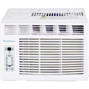 keystone energy star 14,500 btu window mounted air conditioner & dehumidifier with smart remote control - window ac for apartment, living room, garage, medium-large rooms up to 650 sq.ft.