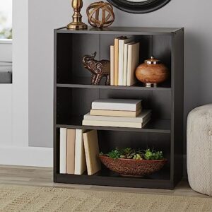 mainstays 3-shelf bookcase with adjustable shelves espresso