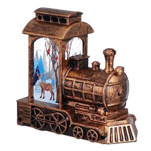 bestoyard 1pc christmas lights lighted snow globe lantern christmas desktop light elk desktop light christmas decor christmas snow globes steam train plastic locomotive elder desk lamp