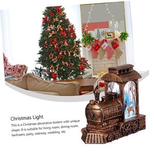 BESTOYARD 1pc Christmas Lights Lighted Snow Globe Lantern Christmas Desktop Light Elk Desktop Light Christmas Decor Christmas Snow Globes Steam Train Plastic Locomotive Elder Desk Lamp